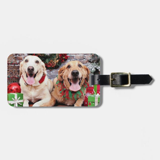 Jul - Labrador bundsförvant - guld- Retriever Bagagebricka (Horisontell Framsida)