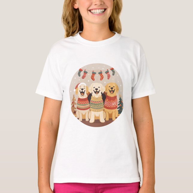 Jul Labrador Retriever Hundar T Shirt (Framsida)