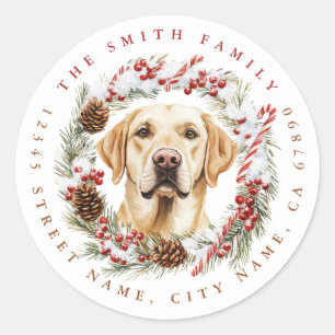 Jul Labrador Retriever Round Stickers Runt Klistermärke