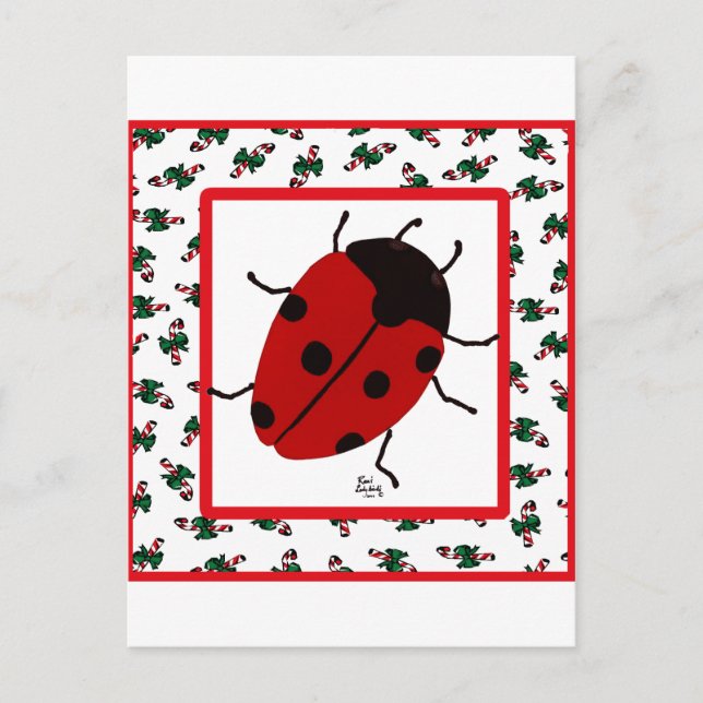 Jul Ladybug i juli Helg Vykort (Framsida)