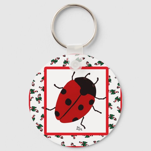 Jul Ladybug i juli Nyckelring (Framsida)