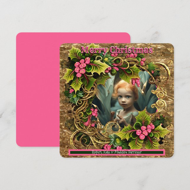 Jul Lägg till din egen PHOTO-Roligt Inbjudningar (Fram/baksida)