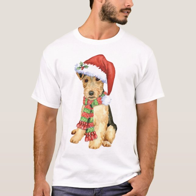Jul Lakeland Terrier T Shirt (Framsida)