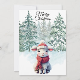 Jul Lamm Flat Semestkort Julkort