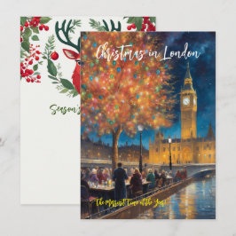 'Jul långt borta i London' Julkort Anteckningskort
