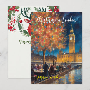 'Jul långt borta i London' Julkort Anteckningskort