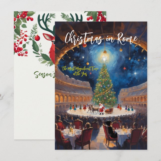 'Jul långt borta i Rom' Julkort Anteckningskort (Fram/baksida)