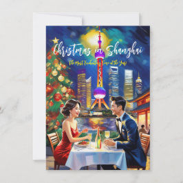"Jul långt borta i Shanghai" Julkort Anteckningskort
