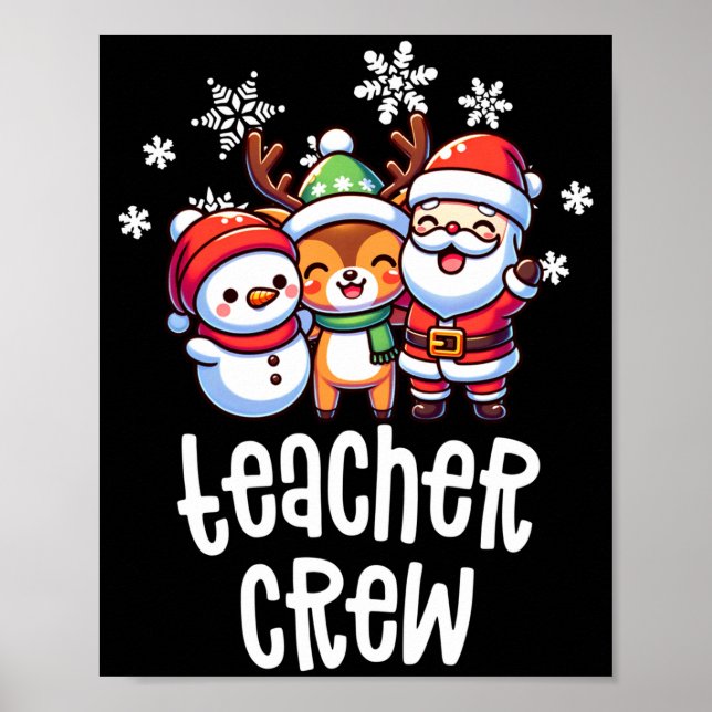 Jul lärare besättning tomte snöman högtid poster (Framsidan)