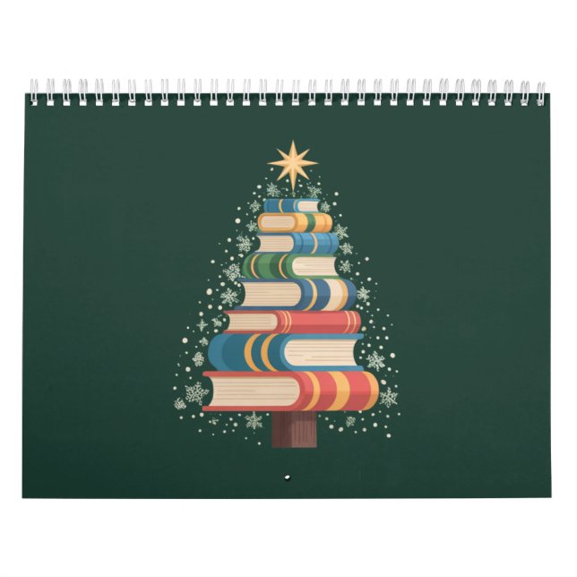 Jul Lärare Böcker Träd Xmas Läsning Högtid Kalender (Omslag)