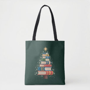 Jul Lärare Böcker Träd Xmas Läsning Högtid Tygkasse