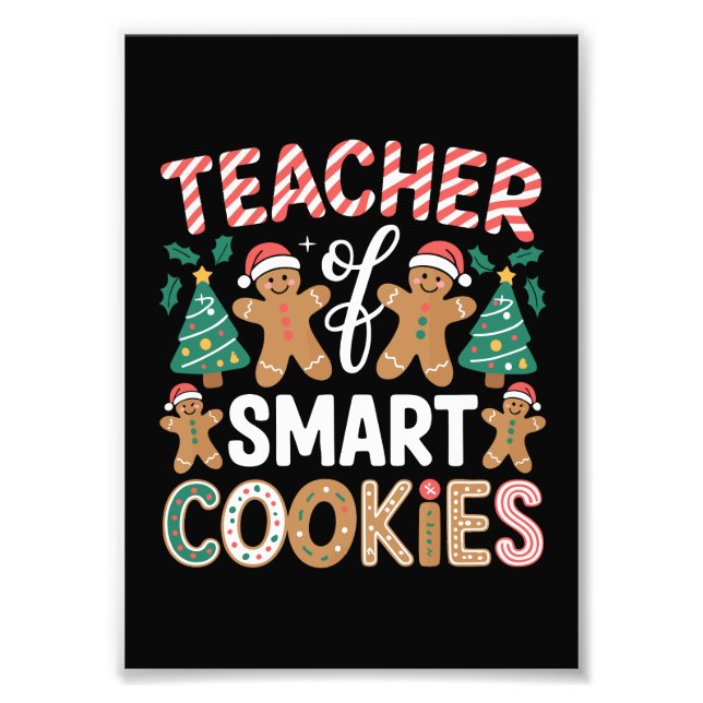 Jul Lärare För Smarta Kakor Pepparkakor  Fototryck (Framsidan)