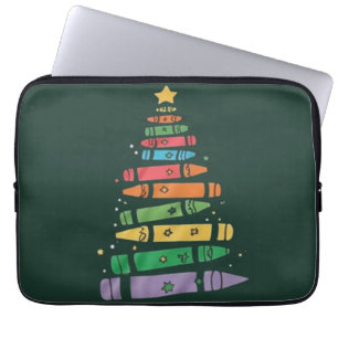 Jul Lärare Krita Träd Söt Xmas Ljus Laptop Fodral