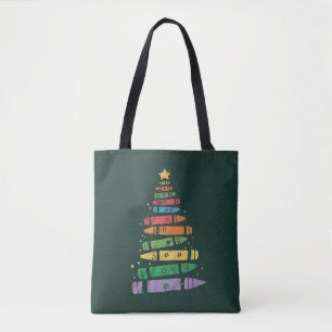 Jul Lärare Krita Träd Söt Xmas Ljus Tygkasse