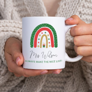 Jul Lärare Regnbåge Snälla Listan Kaffemugg