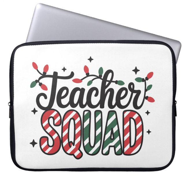 Jul Lärare Squad Rolig God Jul Fest Laptop Fodral (Framsidan)