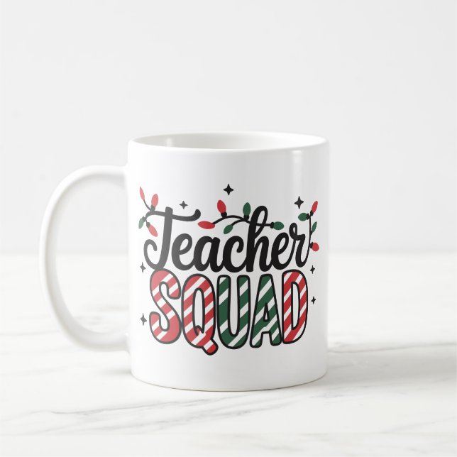 Jul Lärarlag Rolig Merry Xmas-fest Kaffemugg (Vänster)