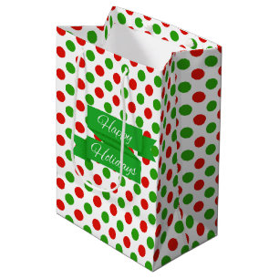 Jul Large Polka Dot Mönster Gift Bag