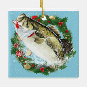 jul Largemouth Bass Julgransprydnad Keramik
