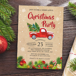 Jul Lastbil A Merry Little jul Party Inbjudningar