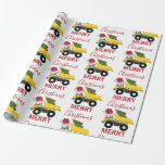 Jul Lastbil Construction Lastbilar Presentpapper<br><div class="desc">En söt illustration av lastbil fordon under julen i lastbil med en julhatt och dekorerade i ljus med ord i "God jul" som transporterar ett festligt Julgran. Perfekt för pojkar och flickor som kärlek bygger lastbilar, leksak lastbilar eller tunga maskiner. En perfekt julomslutning papper för lastbil entusiaster stor eller liten,...</div>