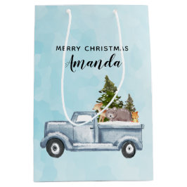 Jul Lastbil med Gräs Träd & Forest Animals