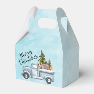 Jul Lastbil med Gräs Träd & Forest Animals Presentaskar