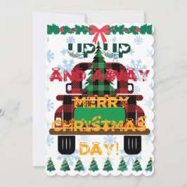 Jul Lastbil med Träd Julkort