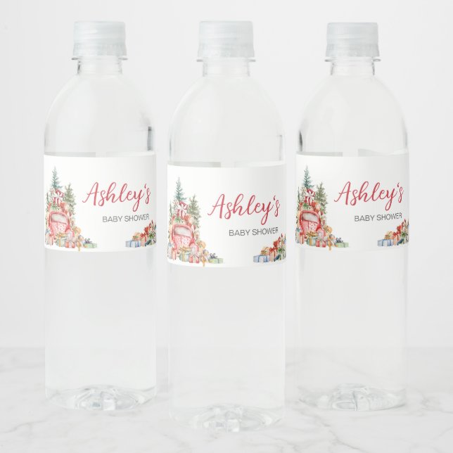 Jul Lastbil-paket med Joy Baby Shower Vattenflaskor Etikett (Flaskor)