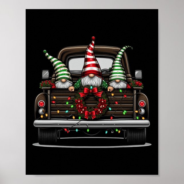 Jul Lastbil Söt Gnome  Poster (Framsidan)