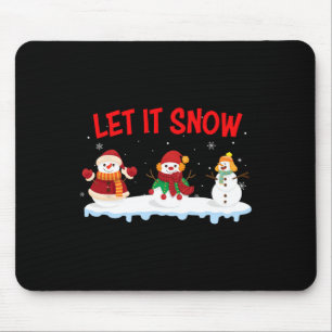 Jul Låt det snöa Snögubbe Winter Julafton För mana Musmatta
