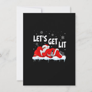 Jul Låt oss få Lit Santa Julafton att dricka lusti Inbjudningar