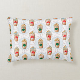 Jul Latte Ogee Snowflake Mönster Prydnadskudde