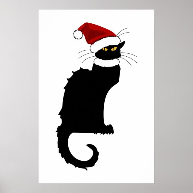 Jul Le Chatta Noir med Santa Hat Poster (Framsidan)