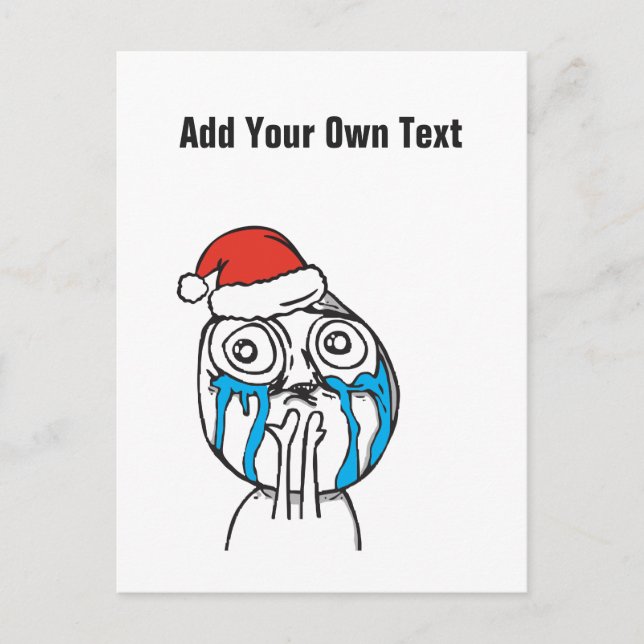 Jul Le Me Memer Gråter Anpassad text REDIGERBAR Helg Vykort (Framsida)