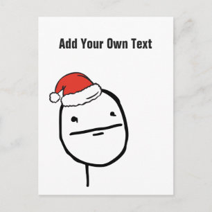 Jul Le Me Memes Poker Face Anpassningsbar REDIGERB Helg Vykort