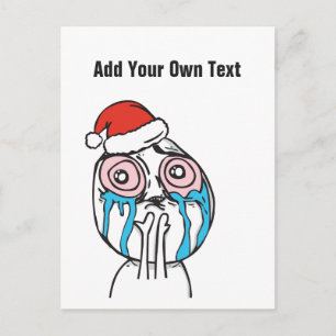 Jul Le Me Memes Rosa ögon Anpassad text REDIGERBAR Helg Vykort