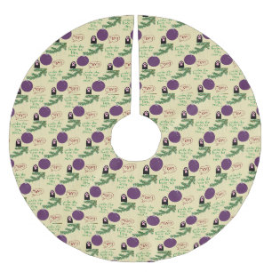 Jul Leksaker! Ornamet kattunge Tass vid Träd Gren Julgransmatta Borstad Polyester