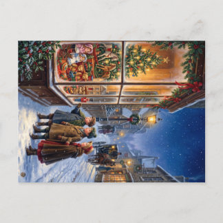 Jul leksaksbutik fönster helg vykort