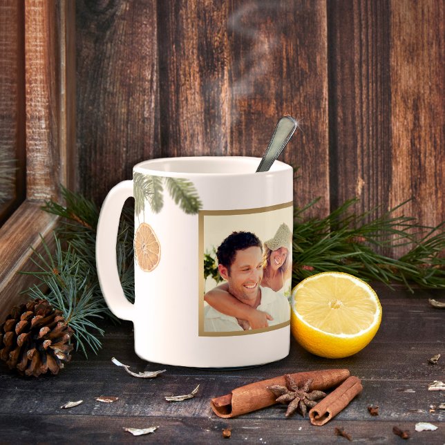 Jul Lemon Helgdag Foto vår första jul Kaffemugg (Skapare uppladdad)