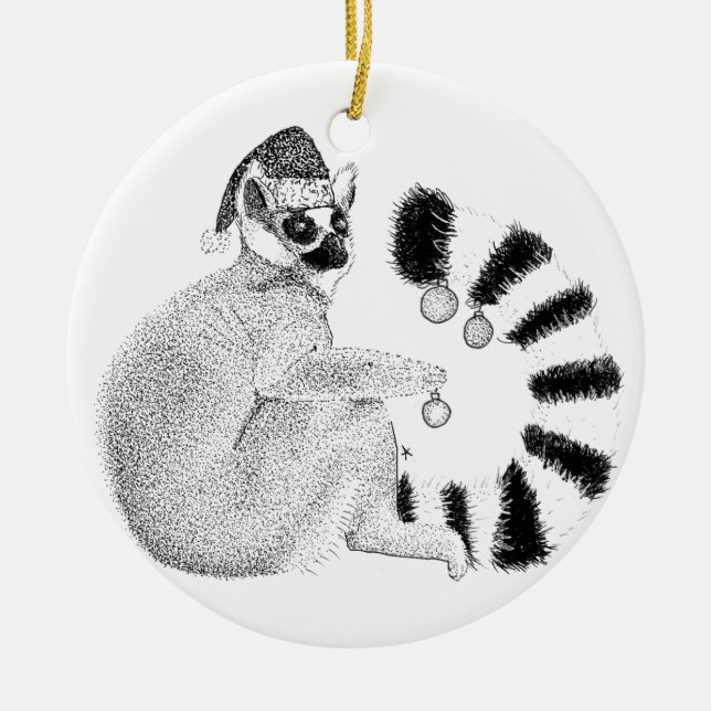Jul Lemur Julgransprydnad Keramik (Framsidan)