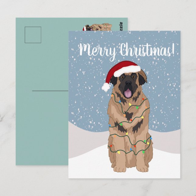 Jul Leonberger Vykort (Fram/baksida)