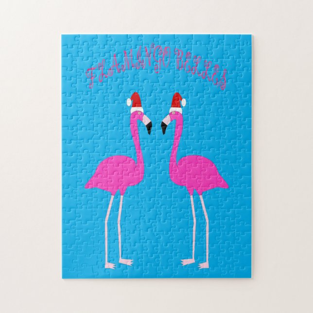 Jul Lesbiska Flamingos Flamingo Skönheter Pussel (Vertikal)