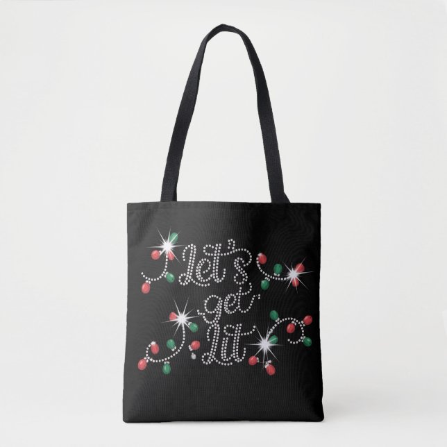 Jul Let's Get Lit Rhinestone Mega Bling  Tygkasse (Framsida)