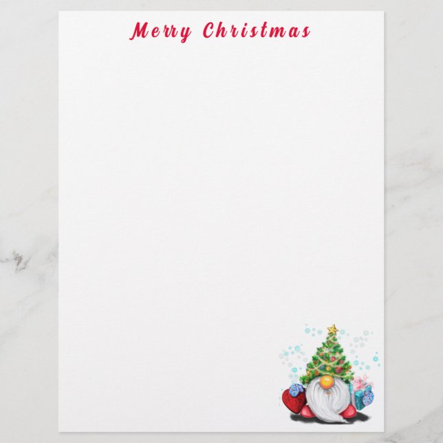 Jul Letterhead Gnome med Gift Brevhuvud (Framsida)