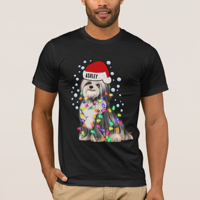 Jul Light Havanese Hund Pupp T Shirt (Framsida)