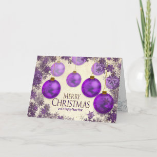 Jul, Lila Hanging Ornaments/Snö Flakes Kort
