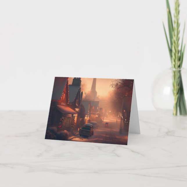 Jul - liten stad 4 helgkort (Framsida)