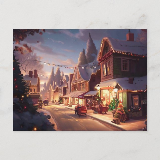 Jul - liten stad 5 helg vykort (Framsida)