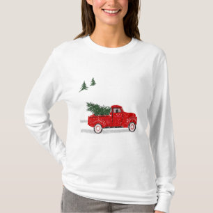 Jul, Little Red Lastbil, Långärmad Dam T Shirt